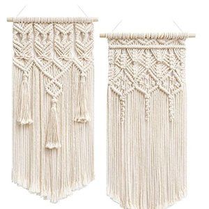 Free People 2 Pcs Macrame Boho Woven Wall Hanging